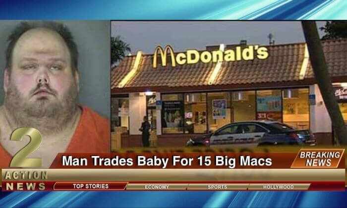 Man Attempts to Trade a Kidnapped Baby for 15 Big Macs